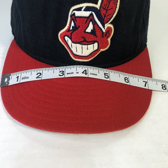 Vintage Cleveland Indians New Era Hat Pro Model USA Chief Wahoo Fitted Sz 7 1/4 - Picture 9 of 10